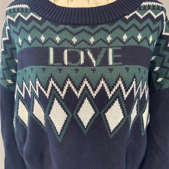Chaser Sweaters - Chaser Love Sweater in Navy Peony Apres Ski Sz M